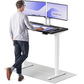 Kompiuterio stalas reguliuojamo aukščio Desktronic HomePro, 120 cm x 60 cm, 61 - 125.5 cm, balta sp./juoda sp.