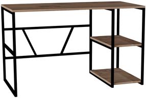 Kirjutuslaud ja riiul Kalune Design Caste 495SSE1504, 120 cm x 60 cm, 74 cm, must v./mänd v.