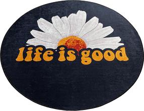 Vonios grindų kilimėlis Foutastic Life Is Good 359CHL4829, įvairių spalvų, 120 cm x 120 cm, Ø 120 cm