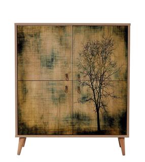 Spintelė Kalune Design Multilux 729, ruda sp./įvairių spalvų, 36 cm x 95 cm x 111 cm