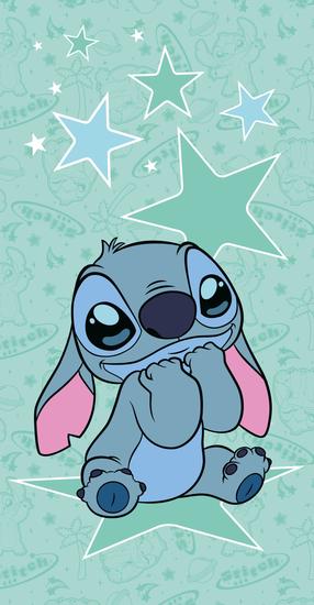 Paplūdimio rankšluostis Lilo and Stitch Starstitch, mėlyna sp./žalia sp., 140 cm x 70 cm