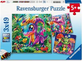 Пазл 3in1 Ravensburger Little Garden Dragons 12004301, 21 см x 21 см, 147 шт., многоцветный