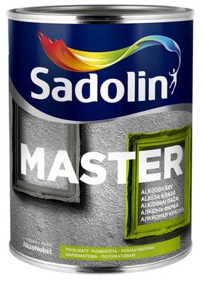 Emaljas krāsa, daudzveidīgs Sadolin Master 30, pus-matēts, 1 l, balts krās.
