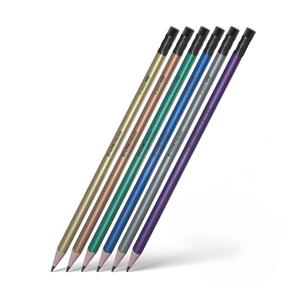 Grafīta zīmulis Erich Krause Metallic triangular, HB, daudzkrāsaina/(krāsa/dizains tiek izvēlēts nejauši)