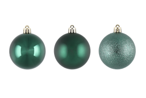 Ziemassvētku eglīšu rotaļlietu komplekts Winteria Bauble 637024, zaļa krās., 6 cm, plastmasa, 12 gab.