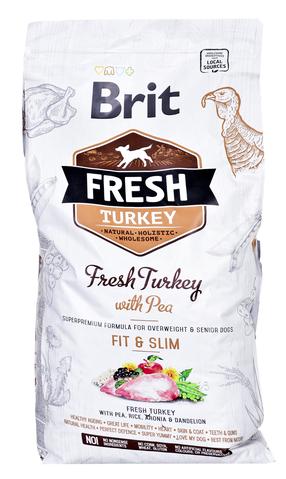 Sausas šunų maistas Brit Adult Fresh Turkey With Pea Fit & Slim, kalakutiena, 12 kg