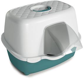 Uždaro tipo kačių tualetas Zolux Chic Outdoor 590008VER, balta sp./žalia sp., atviras, 56 cm x 54.5 cm x 39 cm