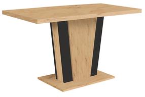 Stalas išskleidžiamas Zalder, ruda sp./juoda sp., 120 - 160 cm x 68 cm x 76 cm
