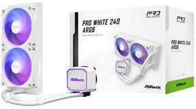 Vandens aušintuvas procesoriui ASRock Pro White 240 ARGB (90-APRA24-WAAGA6), 277 mm x 27 mm