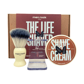 Sejas kopšanas komplekts vīriešiem Men Rock The Life Shaver Sandalwood Essential Shaving Kit