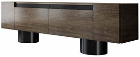 Televizoriaus spintelė Kalune Design Bohem, juoda sp./riešuto sp., 30 cm x 180 cm x 50 cm