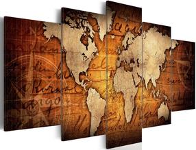 Akrila stikla reprodukcija Artgeist Bronze map I, 40 cm x 100 cm
