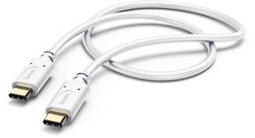 Kabelis Hama Charging/Data Cable 00183330 USB Type-C, USB Type-C, 1 m, balta krās.