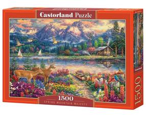 Puzle Castorland Spring Mountain Majesty 152131, 47 cm x 68 cm, 1500 gab., daudzkrāsaina