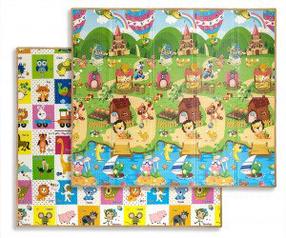 Žaidimų kilimėlis Milly Mally Play Colourful Animals, 197 cm x 177 cm, smėlio sp. žalia sp.