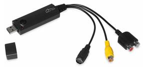 Адаптер Media-Tech MT4169 RCA male x 3, S-VHS female / USB 2.0, черный цв.