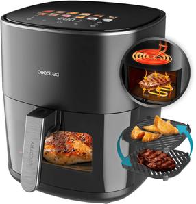 Karšto oro gruzdintuvė Cecotec Cecofry&Grill Duoheat 6500, juoda sp., 2200 W, 6.5 l