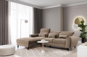 Kampinė sofa Foble Nube 20, šviesiai ruda sp., kairinė, 196 x 267 cm x 100 cm