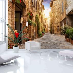 Fototapeet Artgeist Colourful Street In Tuscany 3XLFT1137, 245 cm x 350 cm