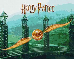 Glezna pēc numuriem Ideyka Harry Potter Golden Snitch, zelta krās./zaļa krās.