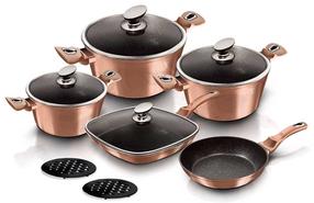 Puodų ir keptuvių rinkinys, su priedais Berlinger Haus Metallic Line Rose Gold Edition BH-6191