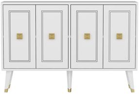 Komoda Kalune Design Hartin, aukso sp./balta sp., 80 cm x 30 cm x 120 cm