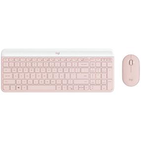 Belaidis klaviatūros ir pelės komplektas Logitech MK470, Anglų (US), balta sp./rožinė sp.