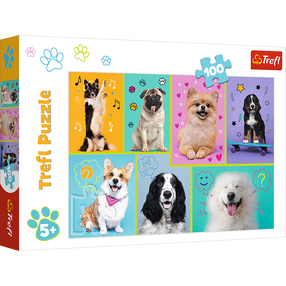 Dėlionė Trefl Dogs world 16421, 41 cm x 27.5 cm, 100 vnt., įvairių spalvų