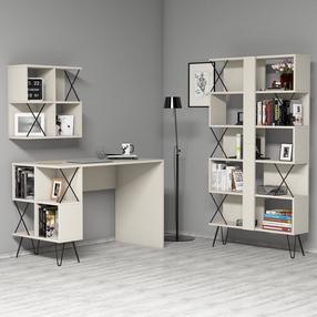 Комплект офисной мебели Kalune Design Extra 2, кремовый цв., 167.3 см x 90 см x 22 см