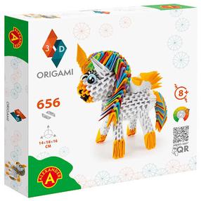 Popierinių figūrų gaminimo rinkinys Alexander 3D Origami Unicorn, balta sp./įvairių spalvų