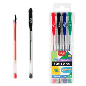 Gēla pildspalva Standart, daudzkrāsaina, 0.7 mm, 4 gab.