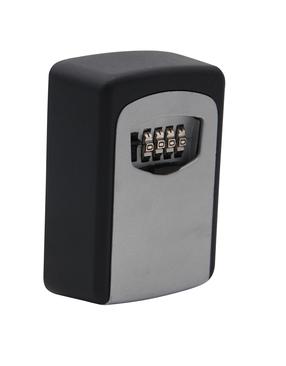 Sieninis raktų seifas Haushalt KLB-04, 12.2 x 8.8 x 4 cm, juoda sp./pilka sp.