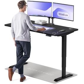 Datorgalds regulējams augstums Desktronic HomePro, 160 cm x 80 cm, 61 - 125.5 cm, melns krās.