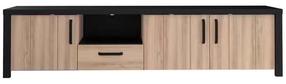 ТВ стол Forte Brooklyn, коричневый цв./черный цв., 51.1 см x 209.5 см x 52.3 см