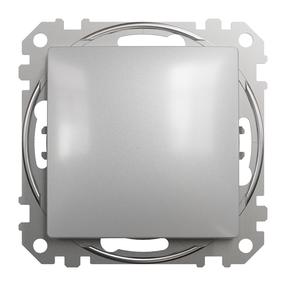 Кнопочный переключатель Schneider Electric Sedna Design, 1 кл., алюминиевый цв./серебристый цв.