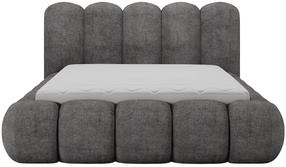 Gulta pusotrvietīga Oloroso Plush Avexin 05, 140 x 200 cm, tumši pelēka krās., bez matrača, ar režģi