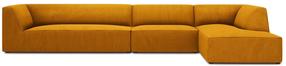 Stūra dīvāns Micadoni Home Ruby 5 Seats, zelta krās., labais, 366 x 180 cm x 69 cm