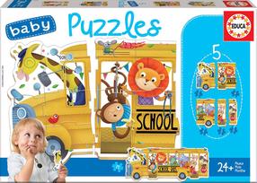 Dėlionė Educa Baby Puzzles School Bus, įvairių spalvų, 19 vnt.