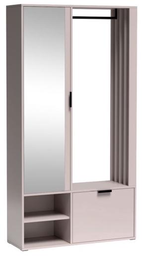 Spinta Milo Uni, šviesiai rožinė sp., 100 cm x 33 cm x 189.4 cm, su veidrodžiu