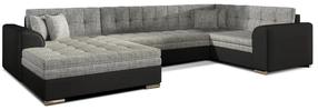 Kampinė sofa Damario Berlin 01, Soft 11, juoda sp./pilka sp., kairinė, 189 x 338 cm x 78 cm