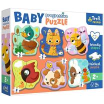 Edukacinė dėlionė Trefl Baby Progressive Puzzle Animals, įvairių spalvų, 22 vnt.