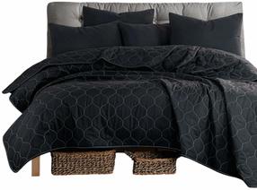 Voodikate, koos padjapüüridega Mijolnir Solid 143EPJ7563, must v., 200 cm x 220 cm