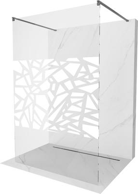 Dušo sienelė Mexen Kioto Walk-in, 110 cm x 200 cm, brushed gun gray sp./grūdintas