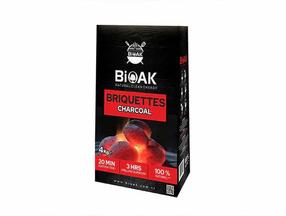 Briketes Bioak, lazdu riekstu čaumalas, 4 kg, melna krās.