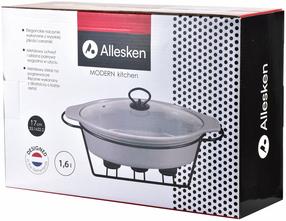 Marmīts Allesken Modern Kitchen, 1600 ml, 33.1 cm x 22.2 cm x 7 cm, pelēka krās., akmens masa