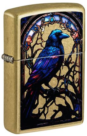 Žiebtuvėlis Zippo 46946 Stained Glass Raven Design, įvairių spalvų