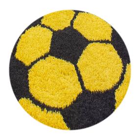 Kilimas vidaus Ayyildiz Fun Football, geltona sp./juoda sp., 100 cm x 100 cm