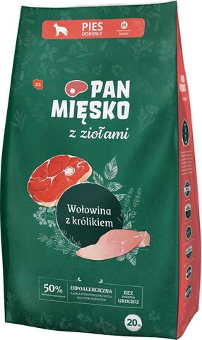 Sausas šunų maistas Pan Miesko Herbs with Beef & Rabbit, jautiena/triušiena, 20 kg