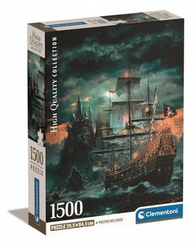 Пазл Clementoni The Pirates Ship, 84.5 см x 59.5 см, 1500 шт., черный цв./серый цв.