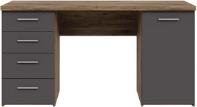 Rakstāmgalds ar atvilktnēm Forte NET106 MT926-M564, 145 cm x 60 cm, 75.4 cm, brūna krās./grafīta krās.